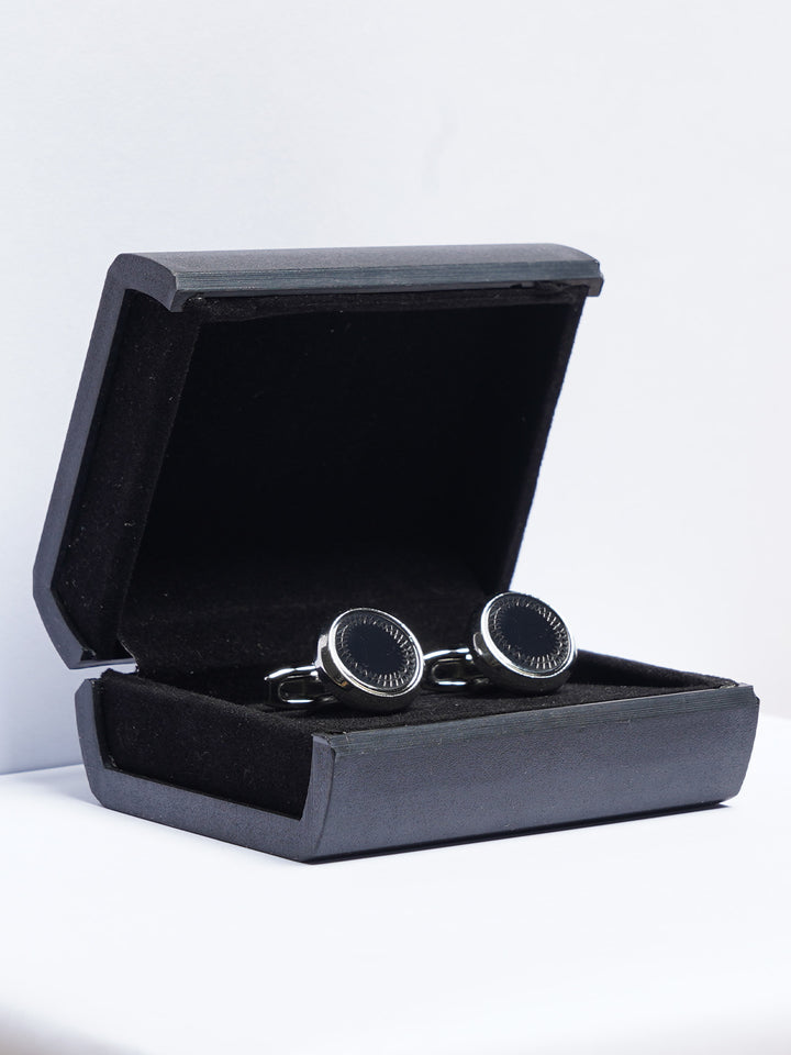 Silver Contrast Designer Cufflink (CUFFLINK-789)