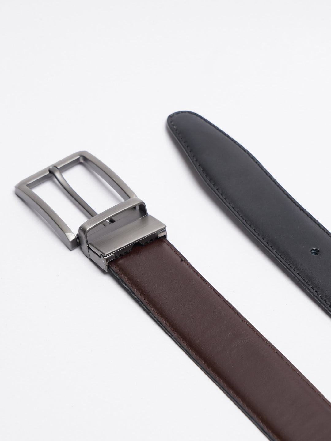 Dark Brown & Black Reversible Leather Belt (BELT-789)