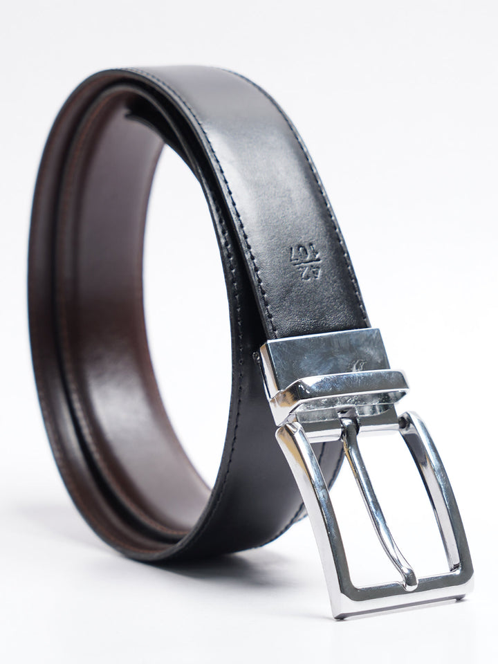 Dark Brown & Black Reversible Leather Belt (BELT-790)