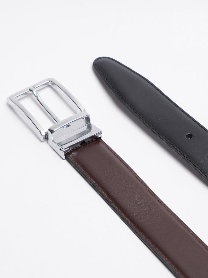 Dark Brown & Black Reversible Leather Belt (BELT-790)