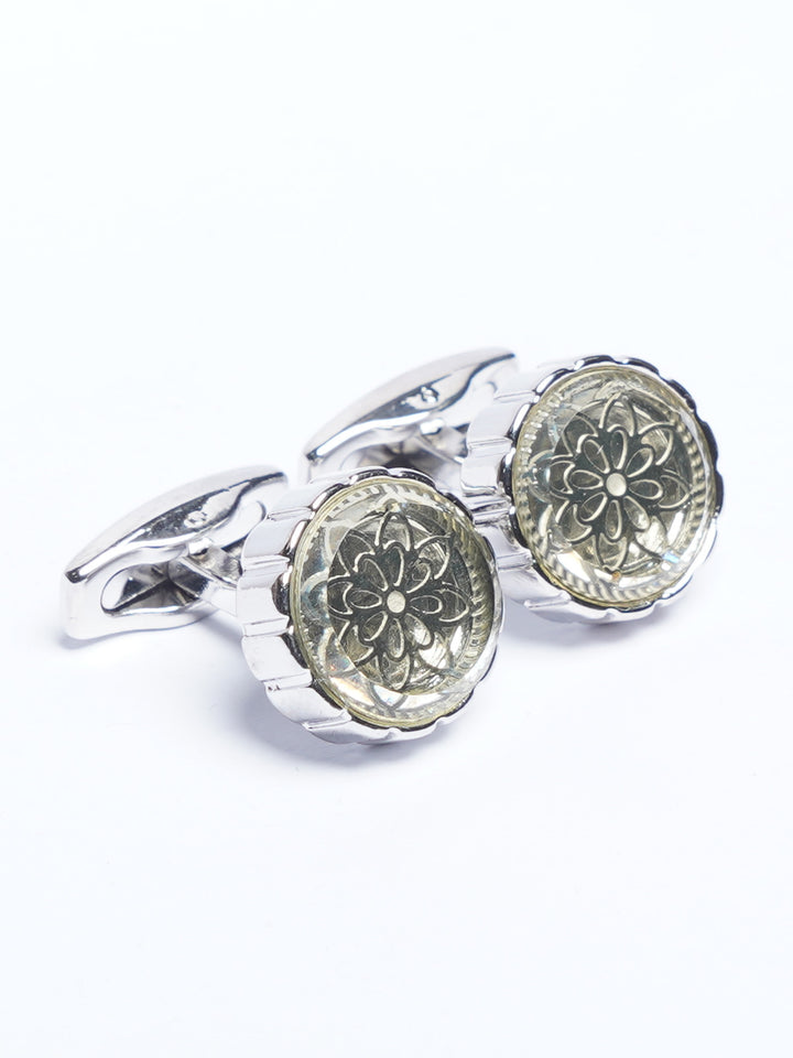 Silver Contrast Designer Cufflink (CUFFLINK-791)