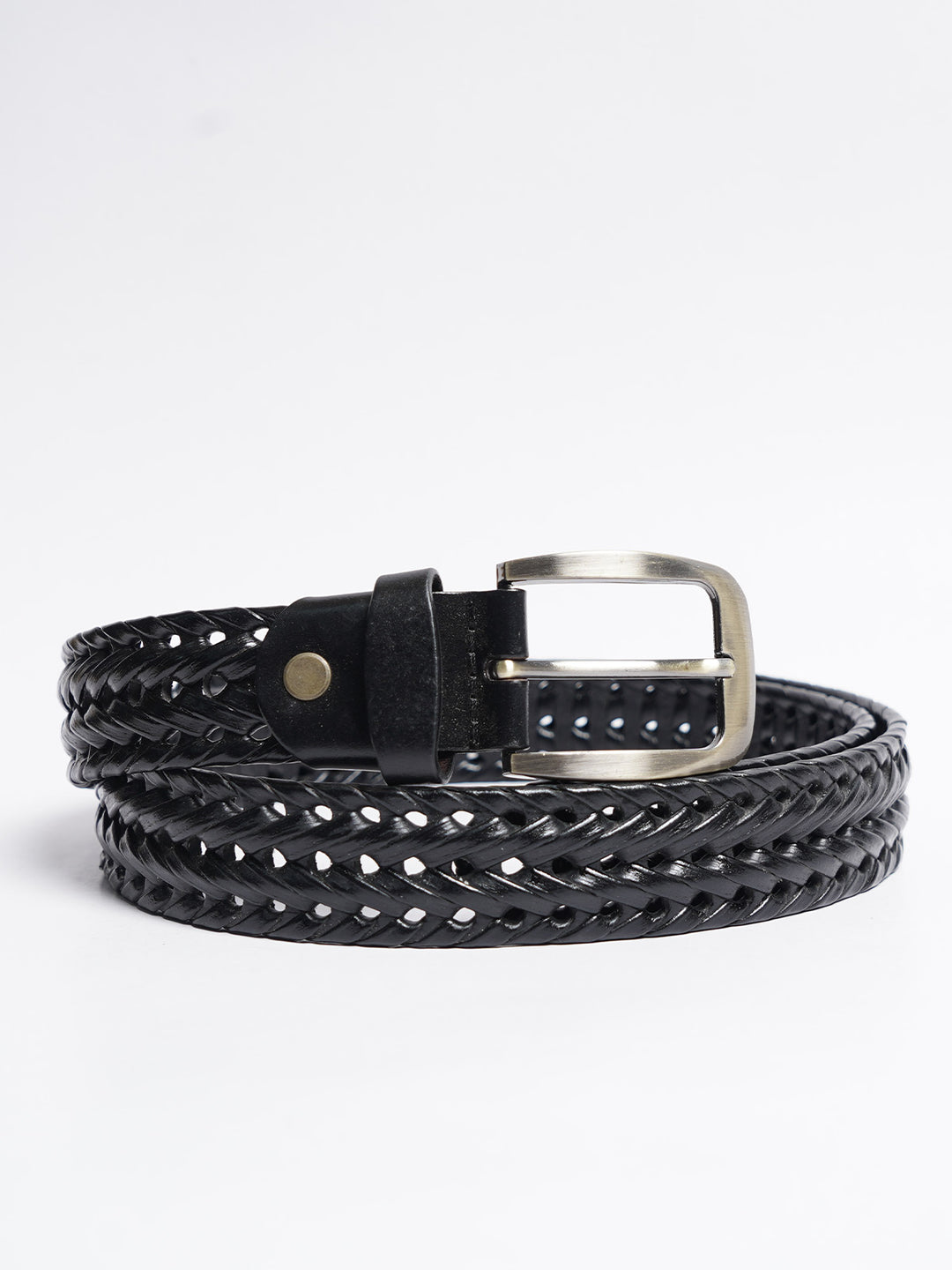 Black Braided Leather Belt (BELT-791)