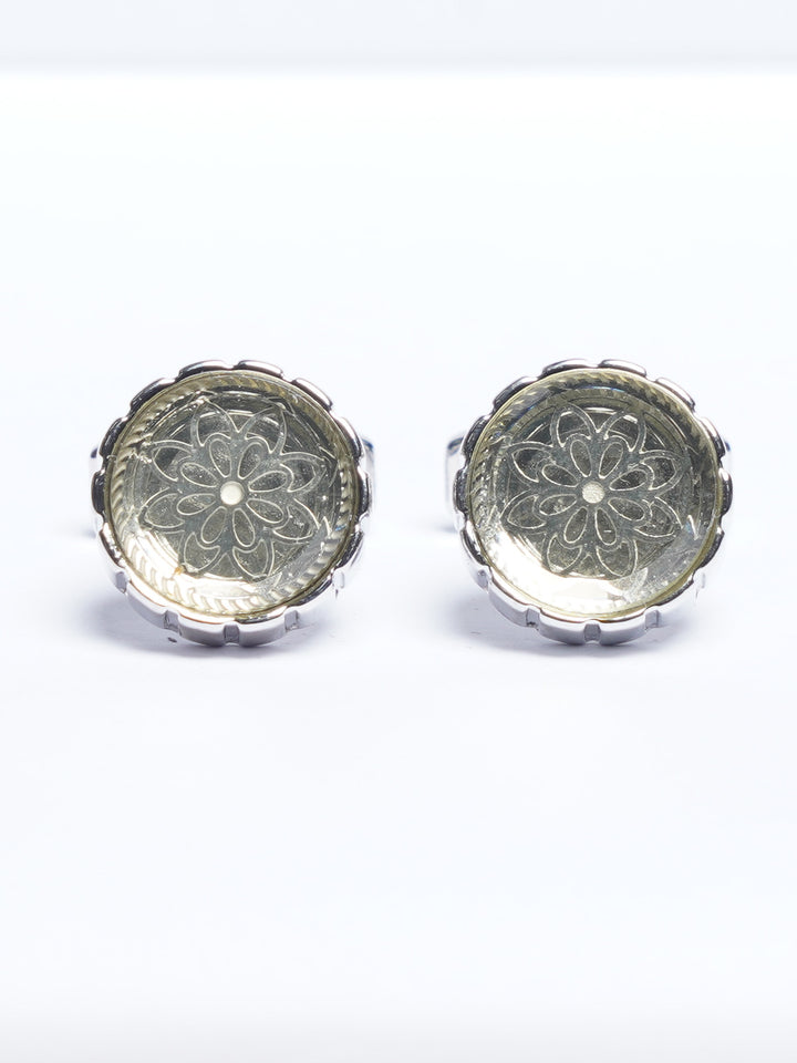 Silver Contrast Designer Cufflink (CUFFLINK-791)