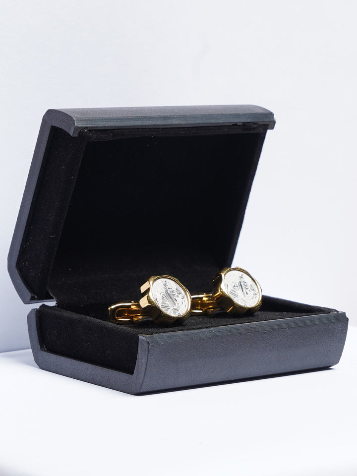 Golden Contrast Designer Cufflink (CUFFLINK-792)