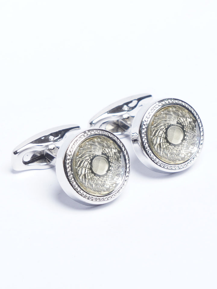 Silver Contrast Designer Cufflink (CUFFLINK-794)