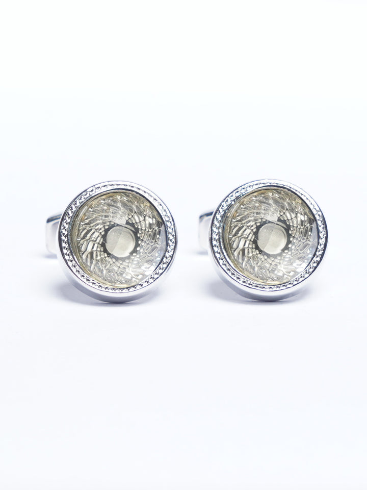 Silver Contrast Designer Cufflink (CUFFLINK-794)