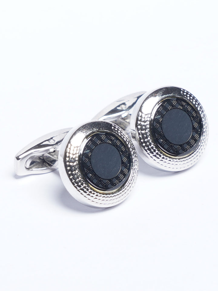 Silver Contrast Designer Cufflink (CUFFLINK-797)