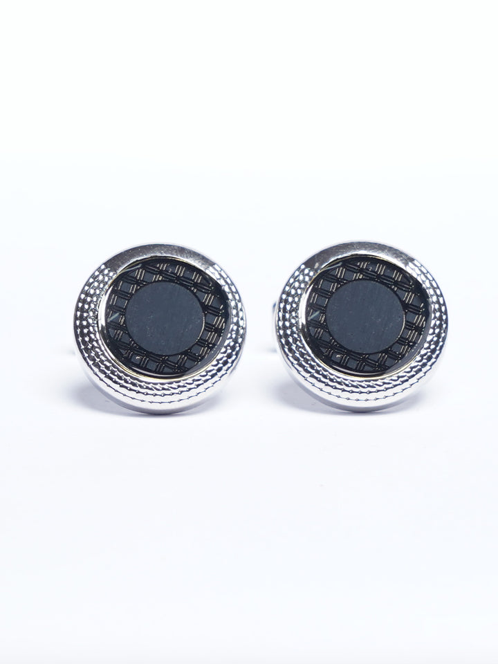 Silver Contrast Designer Cufflink (CUFFLINK-797)