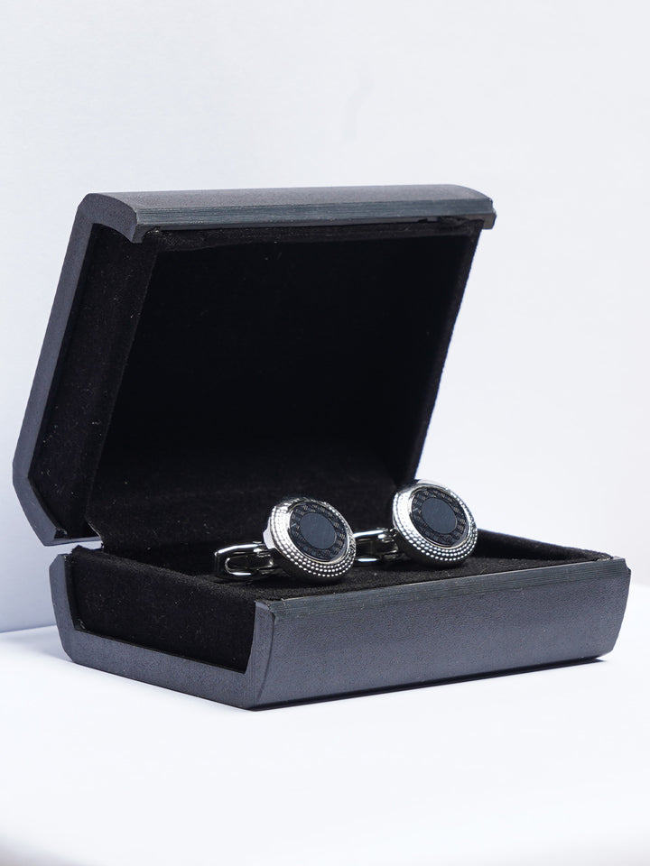 Silver Contrast Designer Cufflink (CUFFLINK-797)