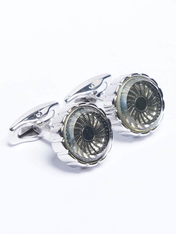 Silver Contrast Designer Cufflink (CUFFLINK-798)