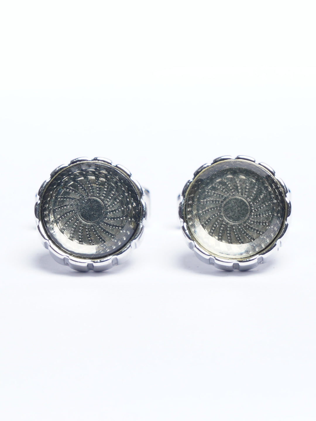 Silver Contrast Designer Cufflink (CUFFLINK-798)