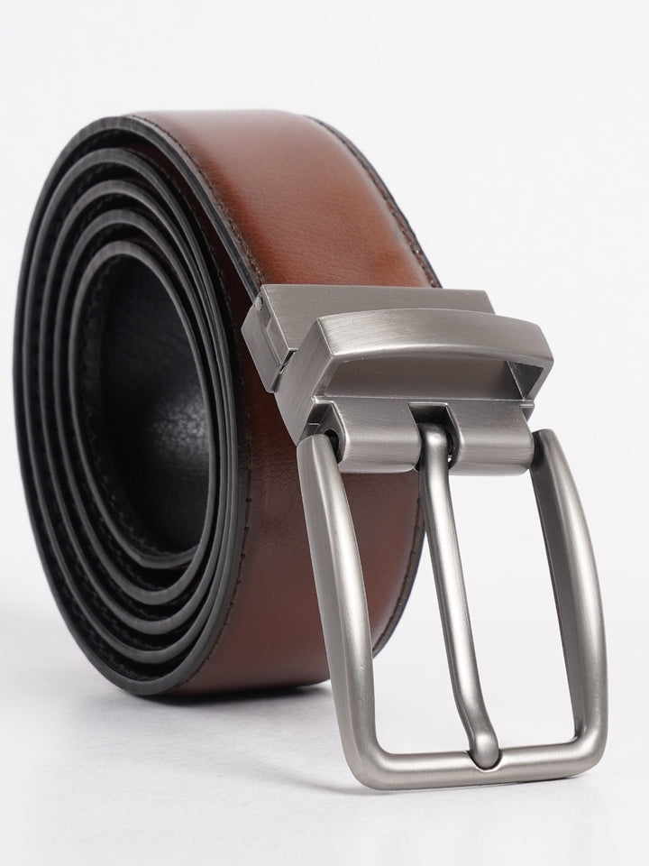 Brown & Black Reversible Leather Belt (BELT-799)