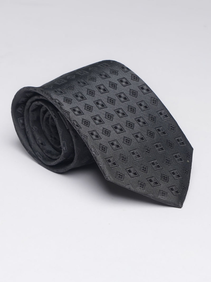 Black Self Designer Tie (TIE-852)