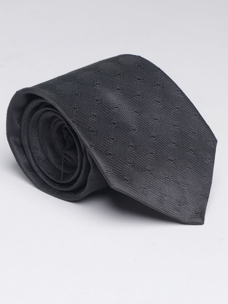 Black Self Designer Tie (TIE-885)