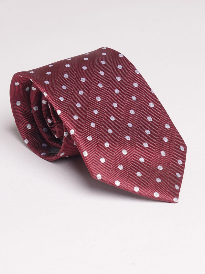 Maroon Dotted  Self Tie (TIE-924)