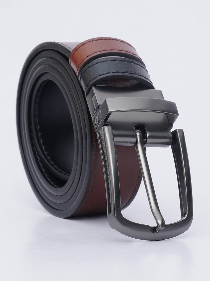 Brown & Black Reversible Leather Belt (BELT-604)