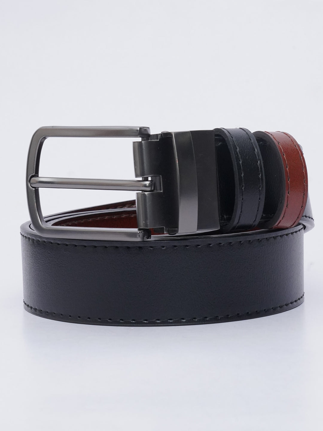 Brown & Black Reversible Leather Belt (BELT-604)