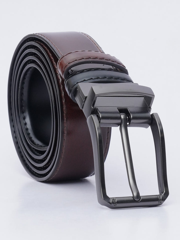 Dark Brown & Black Reversible Leather Belt (BELT-606)