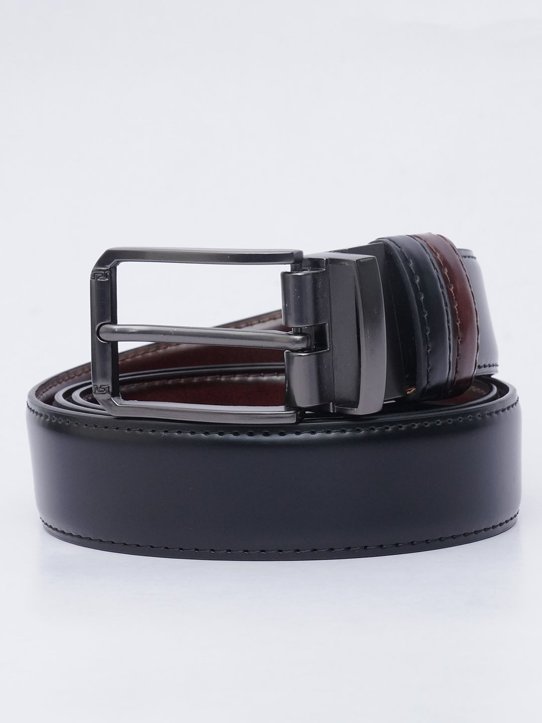 Dark Brown & Black Reversible Leather Belt (BELT-606)