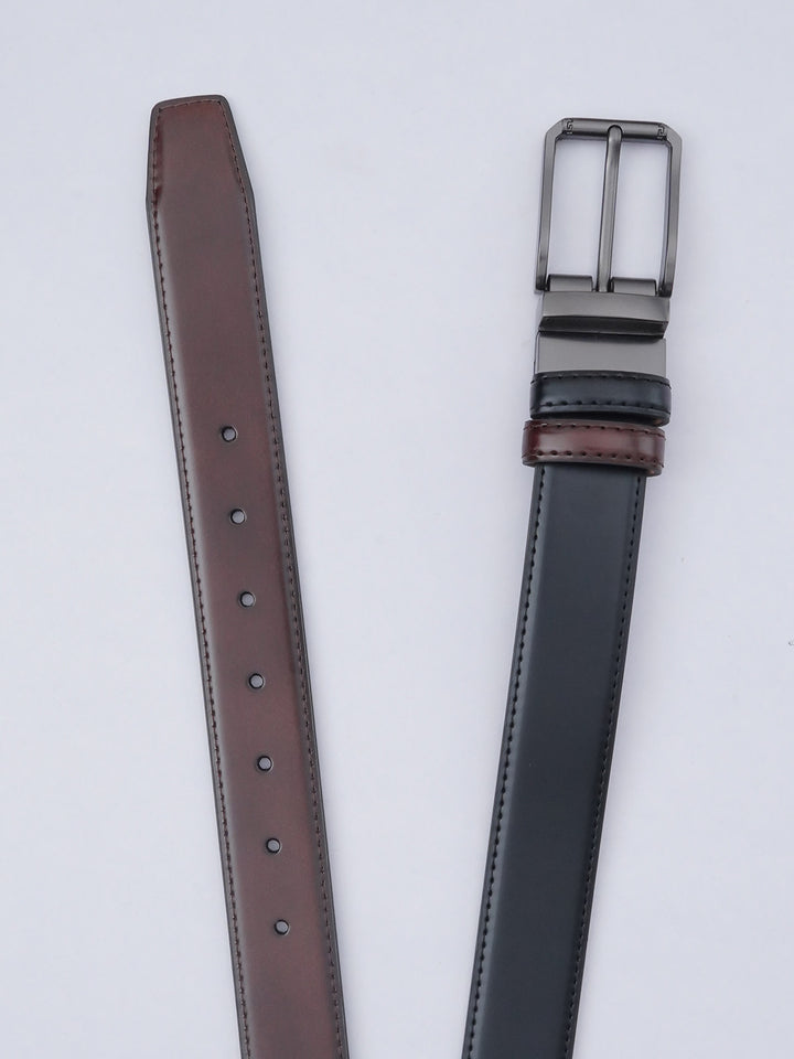 Dark Brown & Black Reversible Leather Belt (BELT-606)