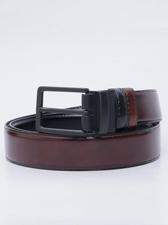 Brown & Black Reversible Leather Belt (BELT-616)