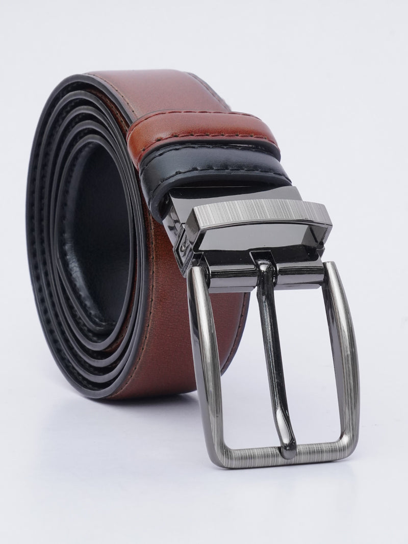 Light Brown & Black Reversible Leather Belt (BELT-619)