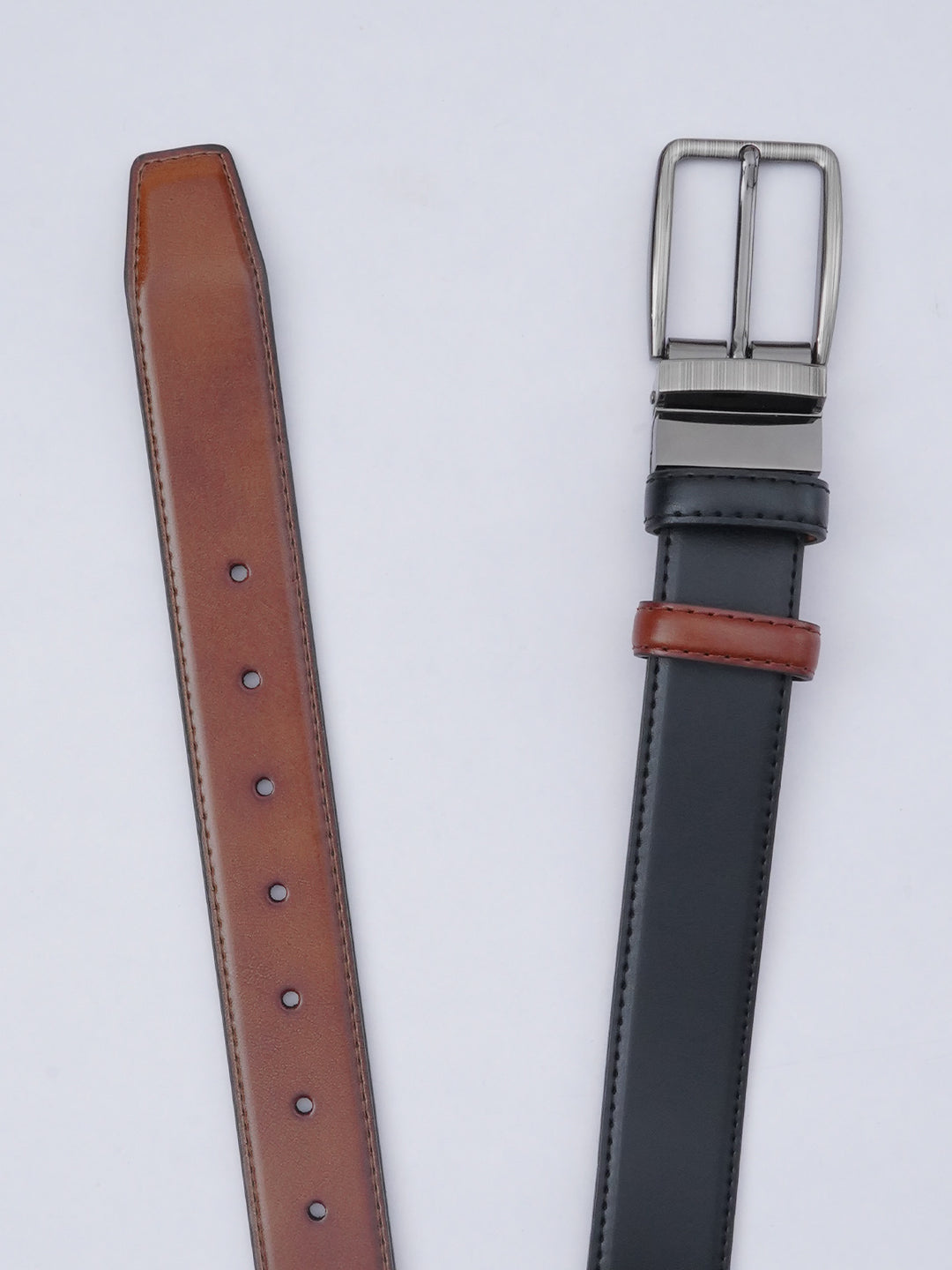 Light Brown & Black Reversible Leather Belt (BELT-619)