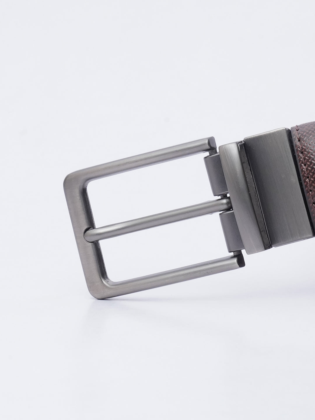 Dark Brown & Black Textured Reversible Leather Belt (BELT-620)