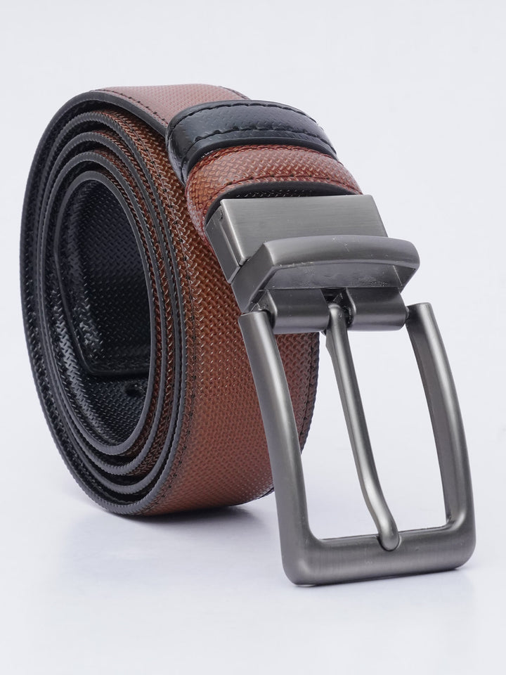 Light Brown & Black Reversible Leather Belt (BELT-621)