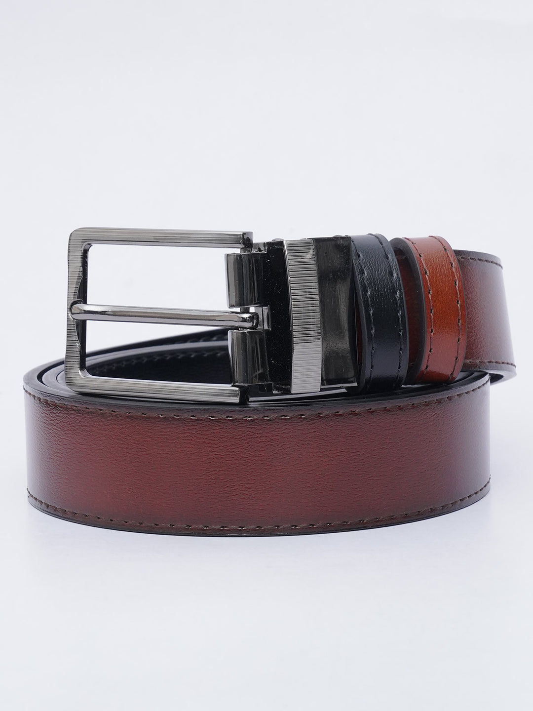 Brown & Black Reversible Leather Belt (BELT-624)