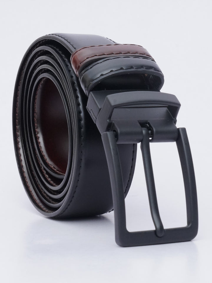 Dark Brown & Black Reversible Leather Belt (BELT-627)