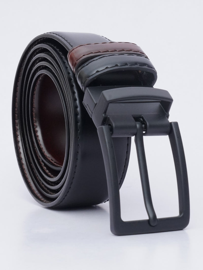 Dark Brown & Black Reversible Leather Belt (BELT-627)