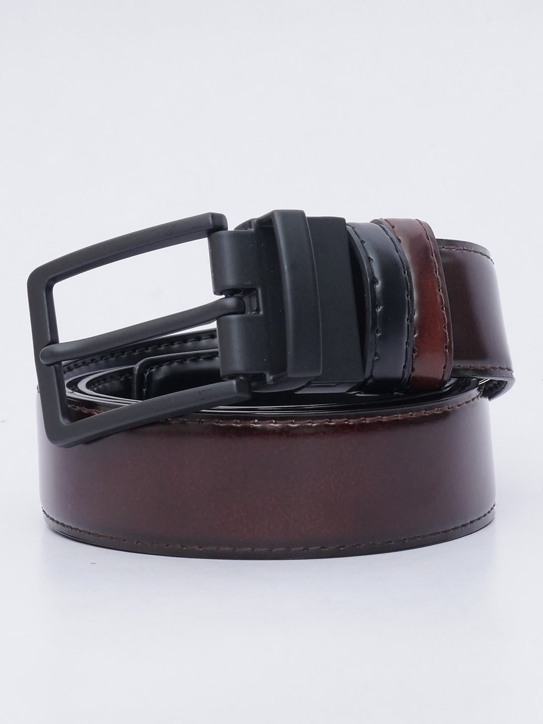 Dark Brown & Black Reversible Leather Belt (BELT-627)