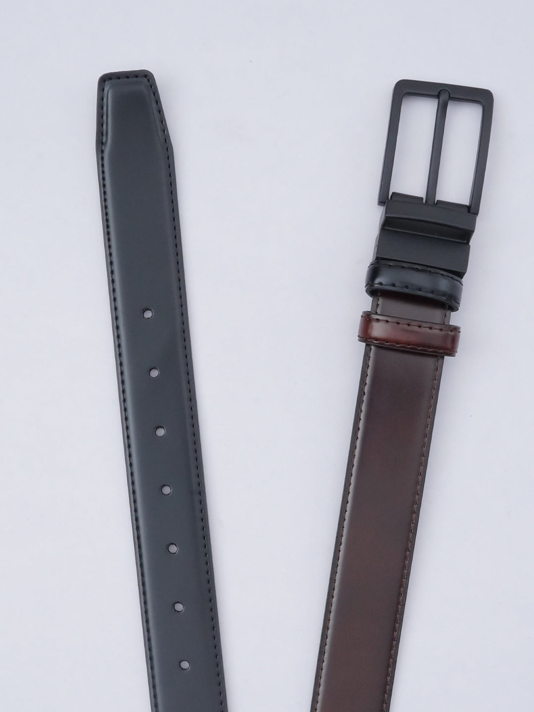 Dark Brown & Black Reversible Leather Belt (BELT-627)