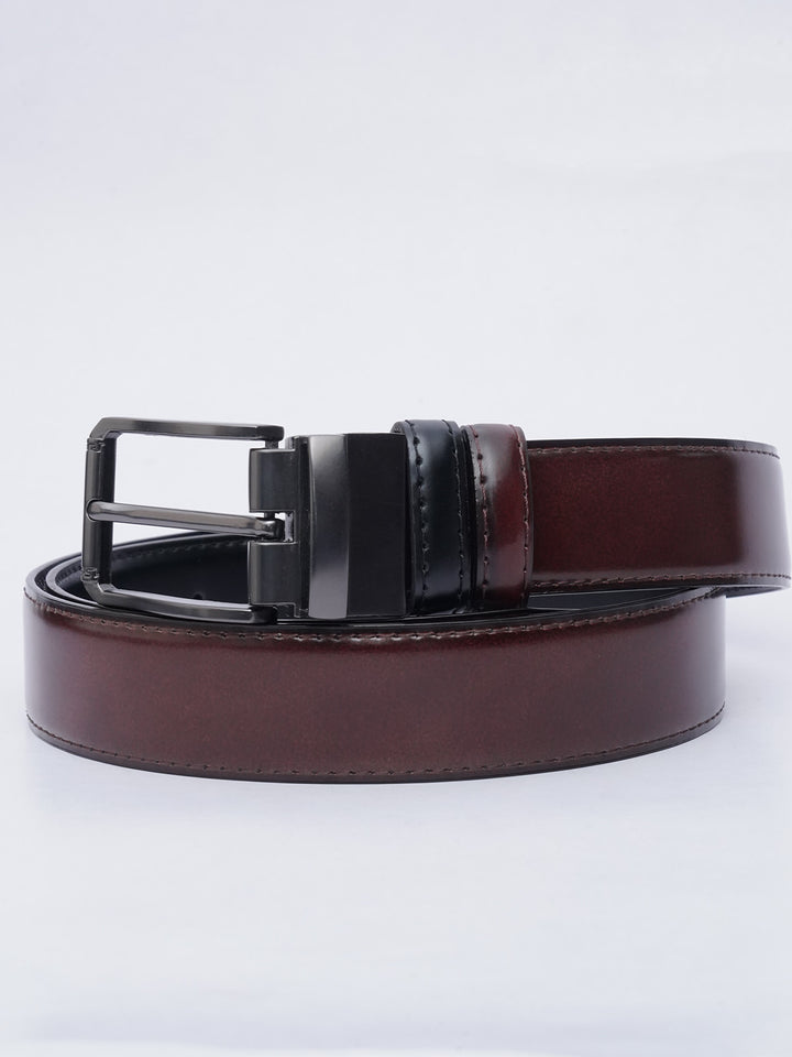 Dark Brown & Black Reversible Leather Belt (BELT-630)