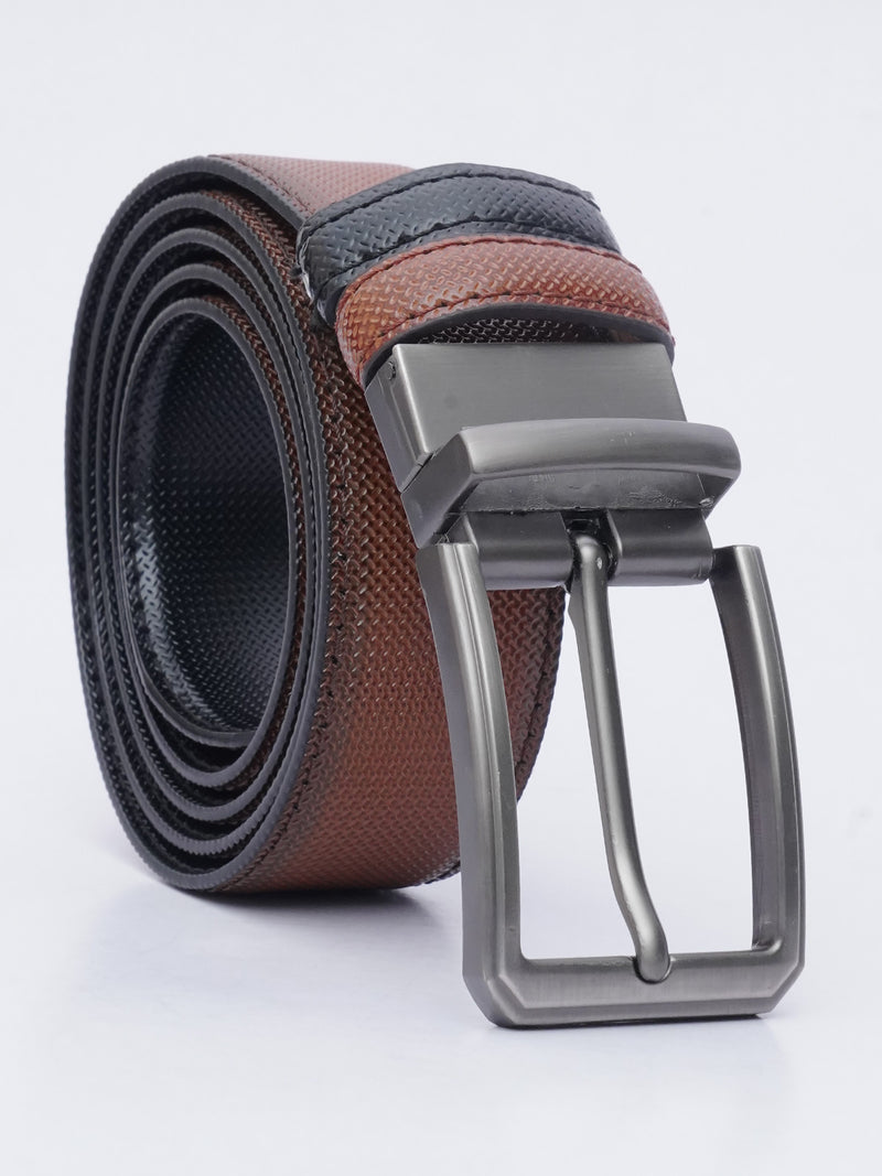 Light Brown & Black Reversible Leather Belt (BELT-633)