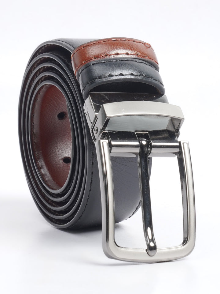 Brown & Black Textured Leather Belt  (BELT-688)