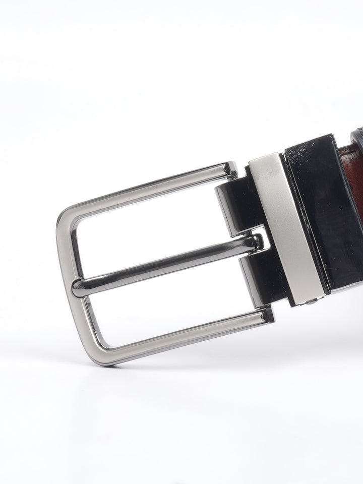 Brown & Black Textured Leather Belt  (BELT-688)