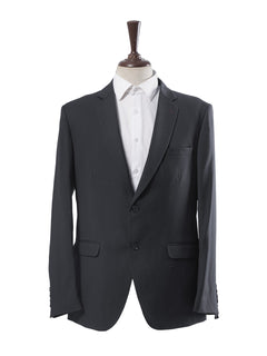 Grey Self Single-Breasted Tailored Men’s Blazer (BMF-027)