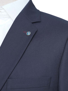 Blue Self Single-Breasted Tailored Men’s Blazer (BMF-032)