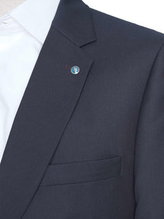 Dark Blue Self Single-Breasted Tailored Men’s Blazer (BMF-033)