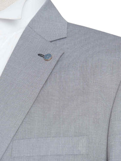 Grey Self Single-Breasted Tailored Men’s Blazer (BMF-039)
