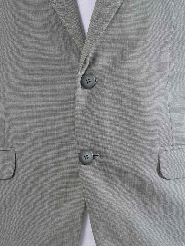 Grey Self Single-Breasted Tailored Men’s Blazer (BMF-039)