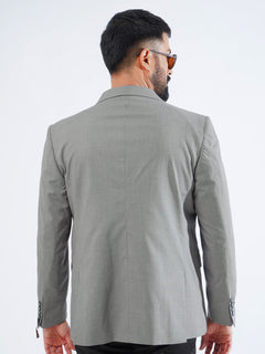 Grey Self Single-Breasted Tailored Men’s Blazer (BMF-039)