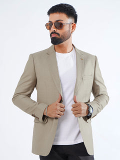 Stone Self Single-Breasted Tailored Men’s Blazer (BMF-043)