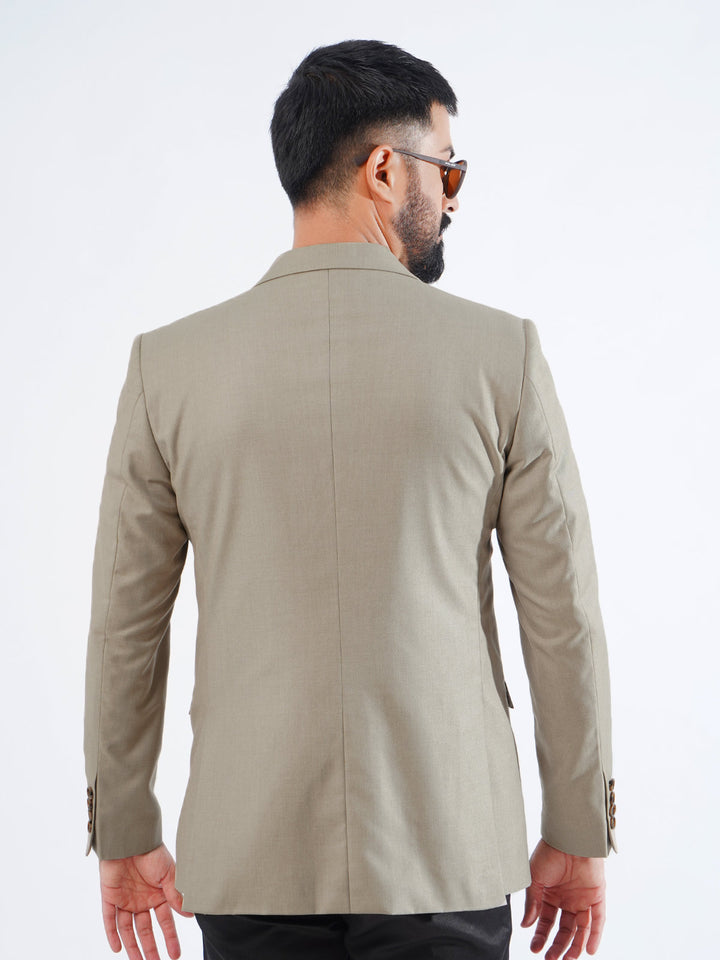 Stone Self Single-Breasted Tailored Men’s Blazer (BMF-043)