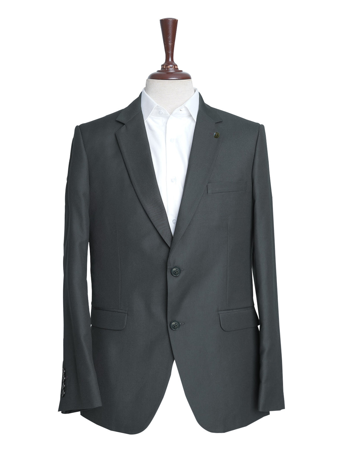 Dark Green Self Single-Breasted Tailored Men’s Blazer (BMF-045)