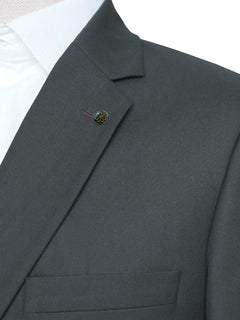Dark Green Self Single-Breasted Tailored Men’s Blazer (BMF-045)