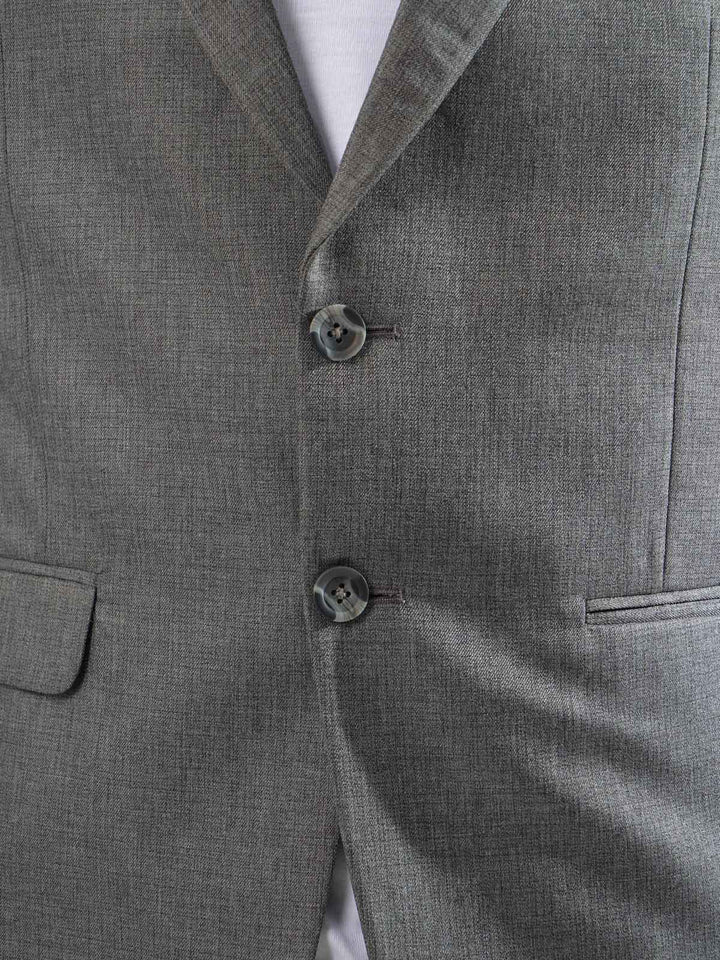 Charcoal Self Single-Breasted Tailored Men’s Blazer (BMF-048)