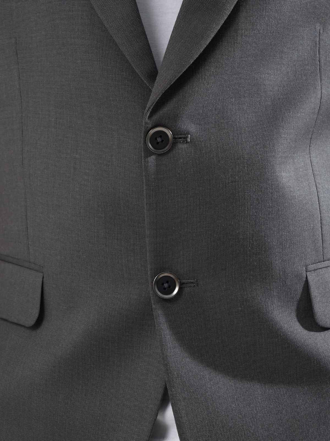 Dark Grey Self Single-Breasted Tailored Men’s Blazer (BMF-049)